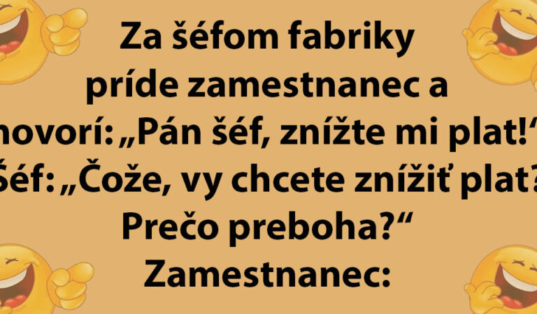 VTIP DŇA: Zamestnanec si pýta od majiteľa firmy nižší plat…